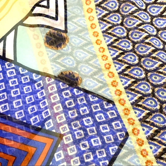 LANGUAGE Silk Geomatic Sheer Tank, multi color - Picture 3 of 4